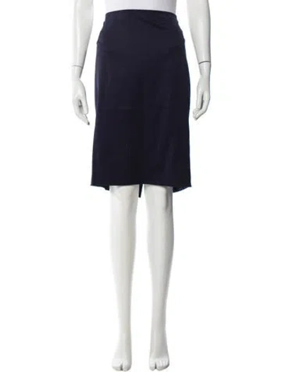 Pre-owned St John Wool Knee-length Skirt In Blue
