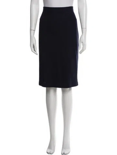 Pre-owned St John Wool Knee-length Skirt In Blue