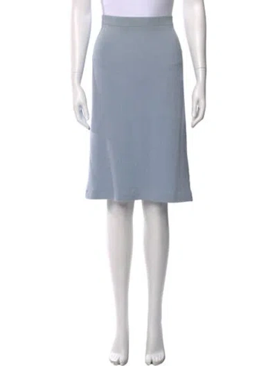 Pre-owned St John Wool Knee-length Skirt In Blue