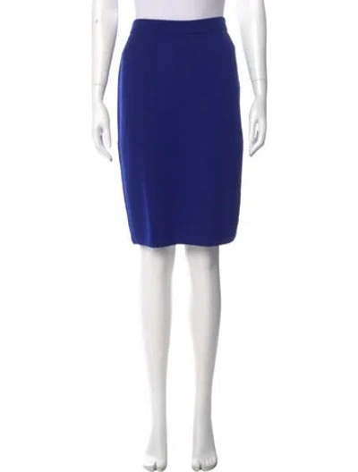 Pre-owned St John Wool Knee-length Skirt In Blue