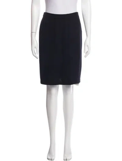 Pre-owned St John Wool Knee-length Skirt In Blue
