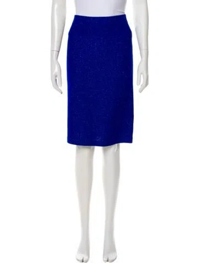 Pre-owned St John Wool Knee-length Skirt In Blue