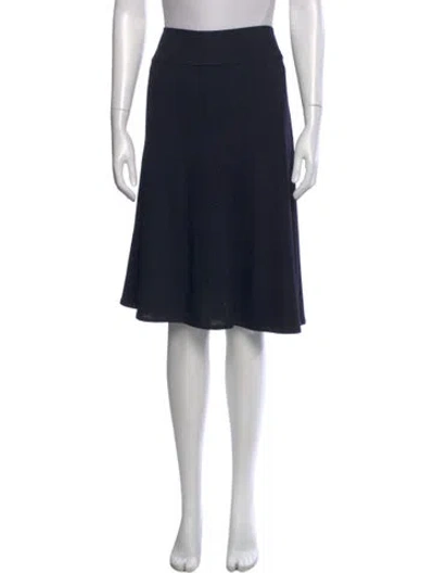 Pre-owned St John Wool Knee-length Skirt In Blue