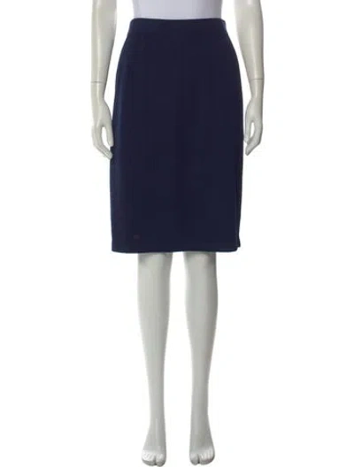 Pre-owned St John Wool Knee-length Skirt In Blue