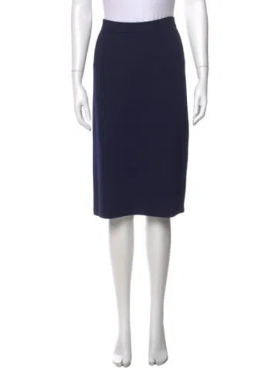 Pre-owned St John Wool Knee-length Skirt In Blue