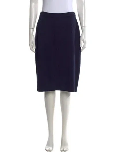 Pre-owned St John Wool Knee-length Skirt In Blue