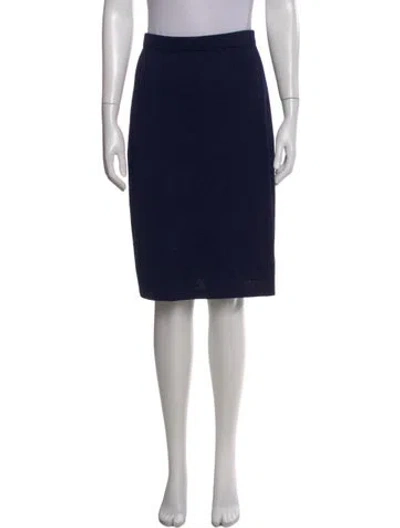 Pre-owned St John Wool Knee-length Skirt In Blue