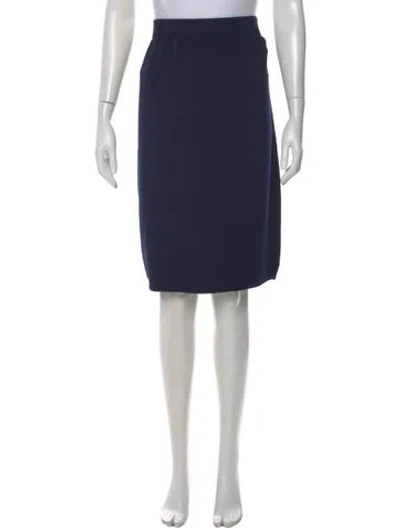 Pre-owned St John Wool Knee-length Skirt In Blue