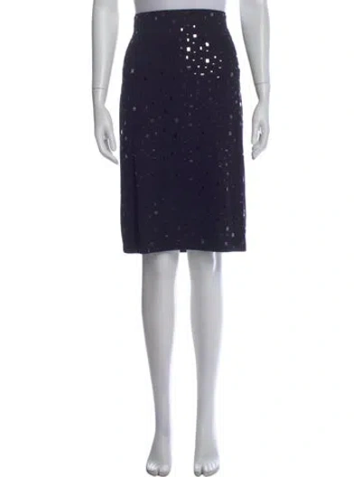 Pre-owned St John Wool Knee-length Skirt In Blue