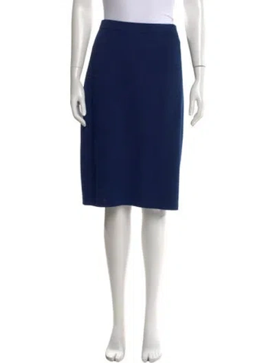 Pre-owned St John Wool Knee-length Skirt In Blue