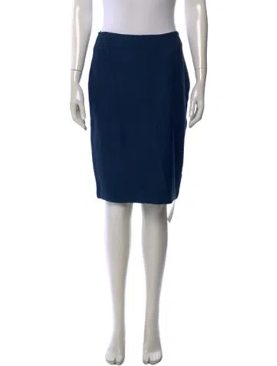 Pre-owned St John Wool Knee-length Skirt In Blue