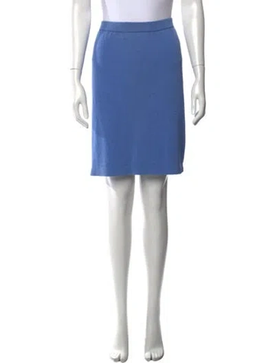 Pre-owned St John Wool Knee-length Skirt In Blue