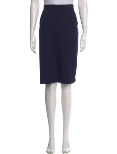 Pre-owned St John Wool Knee-length Skirt In Blue