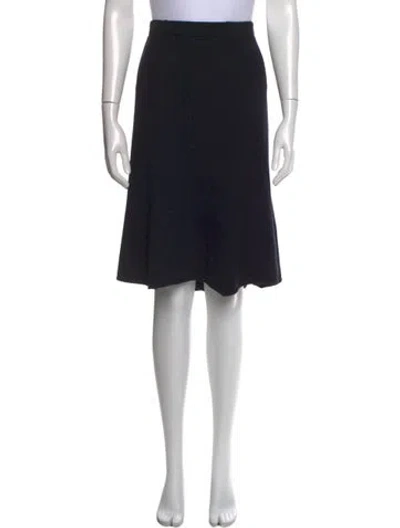 Pre-owned St John Wool Knee-length Skirt In Blue