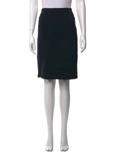 Pre-owned St John Wool Knee-length Skirt In Blue