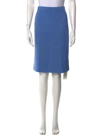 Pre-owned St John Wool Knee-length Skirt In Blue