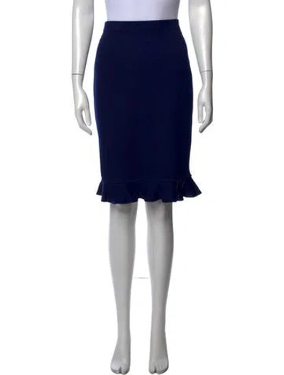 Pre-owned St John Wool Knee-length Skirt In Blue