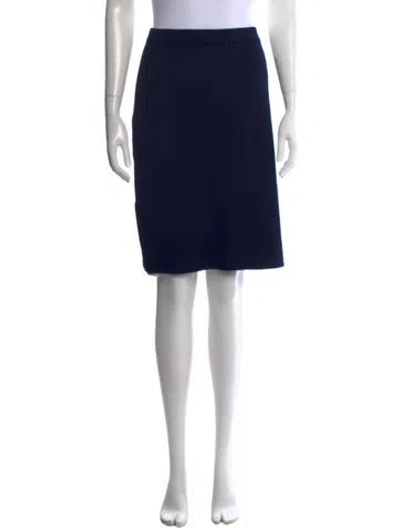 Pre-owned St John Wool Knee-length Skirt In Blue