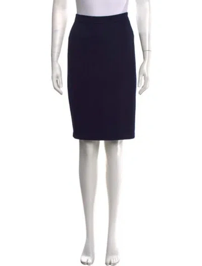 Pre-owned St John Wool Knee-length Skirt In Blue