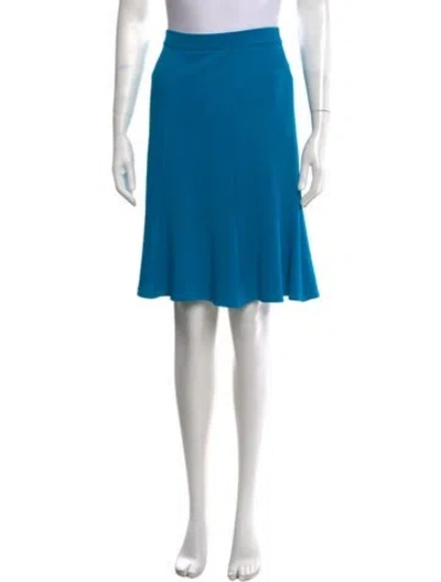 Pre-owned St John Wool Knee-length Skirt In Blue
