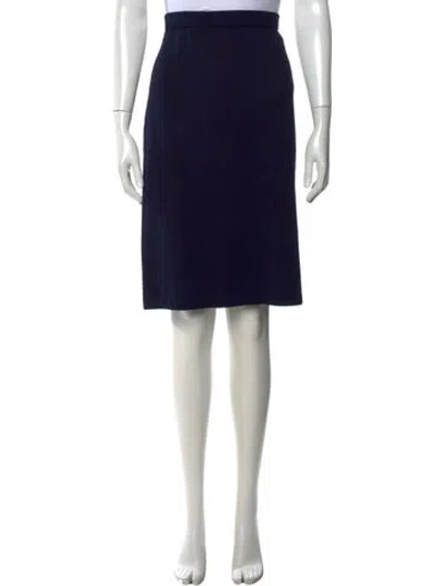 Pre-owned St John Wool Knee-length Skirt In Blue