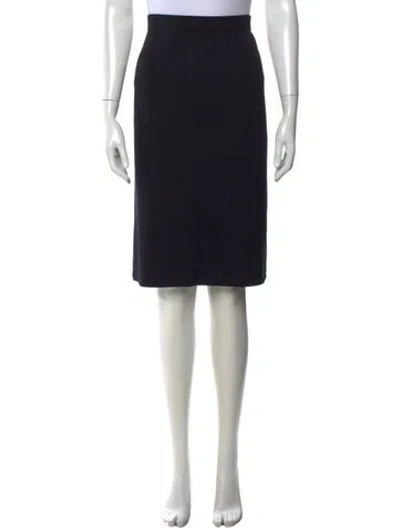 Pre-owned St John Wool Knee-length Skirt In Blue