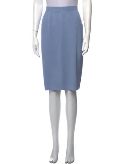Pre-owned St John Wool Knee-length Skirt In Blue