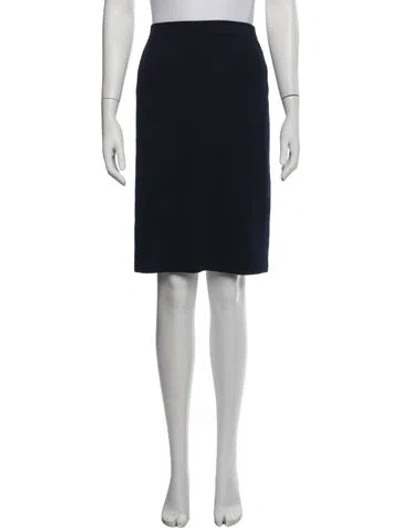 Pre-owned St John Wool Knee-length Skirt In Blue