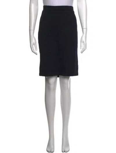 Pre-owned St John Wool Knee-length Skirt In Blue