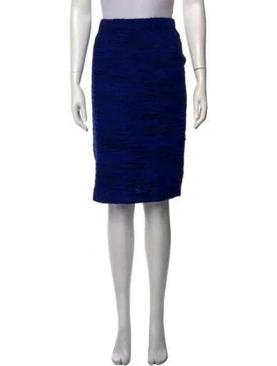 Pre-owned St John Wool Knee-length Skirt In Blue