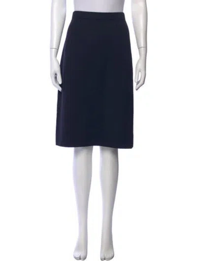 Pre-owned St John Wool Knee-length Skirt In Blue
