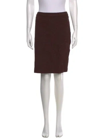 Pre-owned St John Wool Knee-length Skirt In Brown
