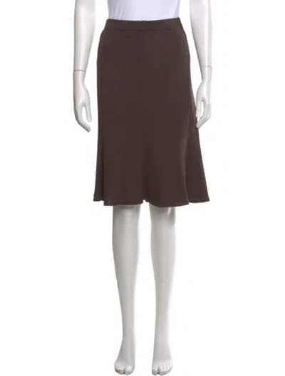 Pre-owned St John Wool Knee-length Skirt In Brown