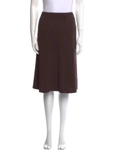 Pre-owned St John Wool Knee-length Skirt In Brown