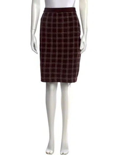 Pre-owned St John Wool Knee-length Skirt In Brown