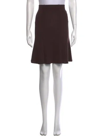 Pre-owned St John Wool Knee-length Skirt In Brown