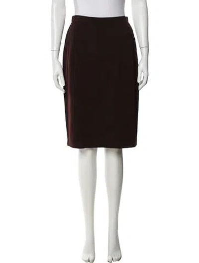 Pre-owned St John Wool Knee-length Skirt In Brown