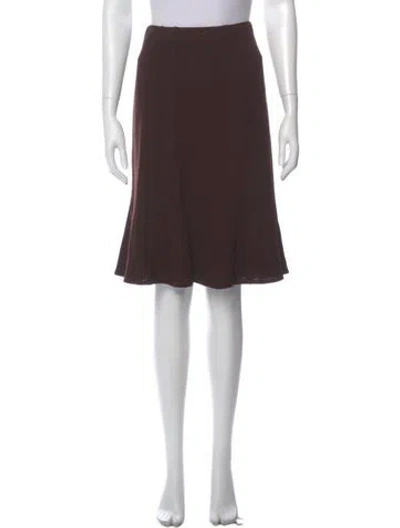 Pre-owned St John Wool Knee-length Skirt In Brown