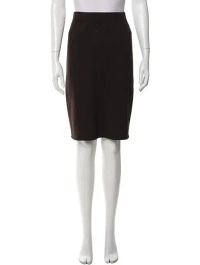 Pre-owned St John Wool Knee-length Skirt In Brown