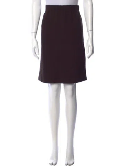 Pre-owned St John Wool Knee-length Skirt In Brown