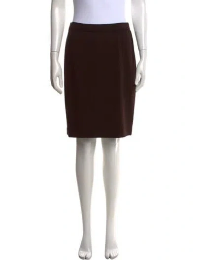 Pre-owned St John Wool Knee-length Skirt In Brown
