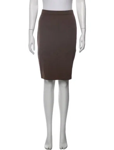 Pre-owned St John Wool Knee-length Skirt In Brown