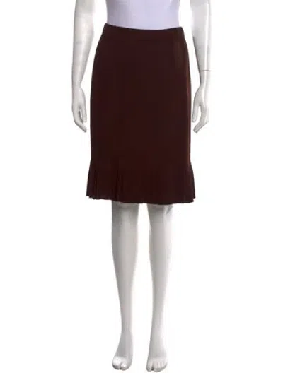 Pre-owned St John Wool Knee-length Skirt In Brown