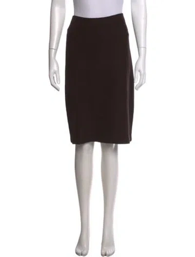 Pre-owned St John Wool Knee-length Skirt In Brown