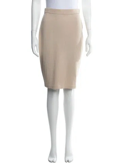 Pre-owned St John Wool Knee-length Skirt In Brown