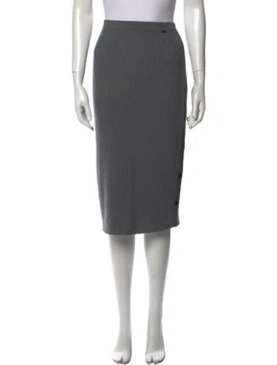 Pre-owned St John Wool Knee-length Skirt In Gray