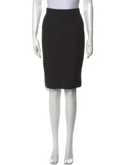 Pre-owned St John Wool Knee-length Skirt In Gray