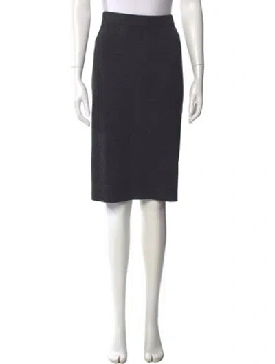 Pre-owned St John Wool Knee-length Skirt In Gray