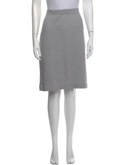 Pre-owned St John Wool Knee-length Skirt In Gray