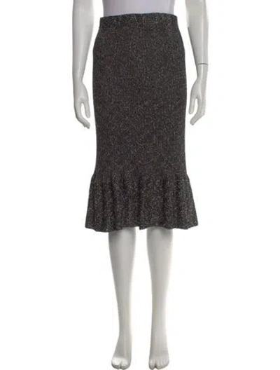 Pre-owned St John Wool Knee-length Skirt In Gray